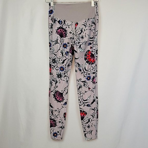 Nike Dri Fit Gray Floral Leggings Size XS - Picture 3 of 10